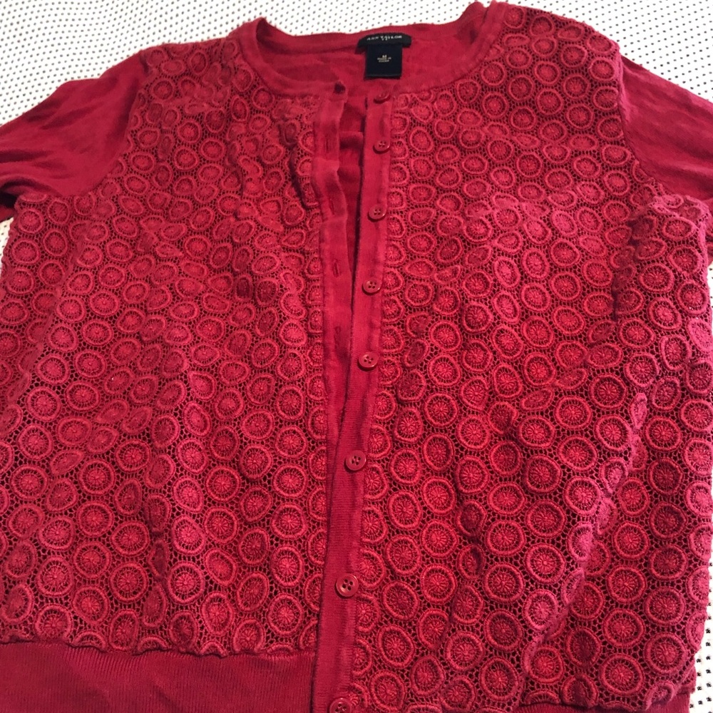 Red cardigan